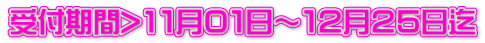 受付期間>1１月０１日～１２月２５日迄